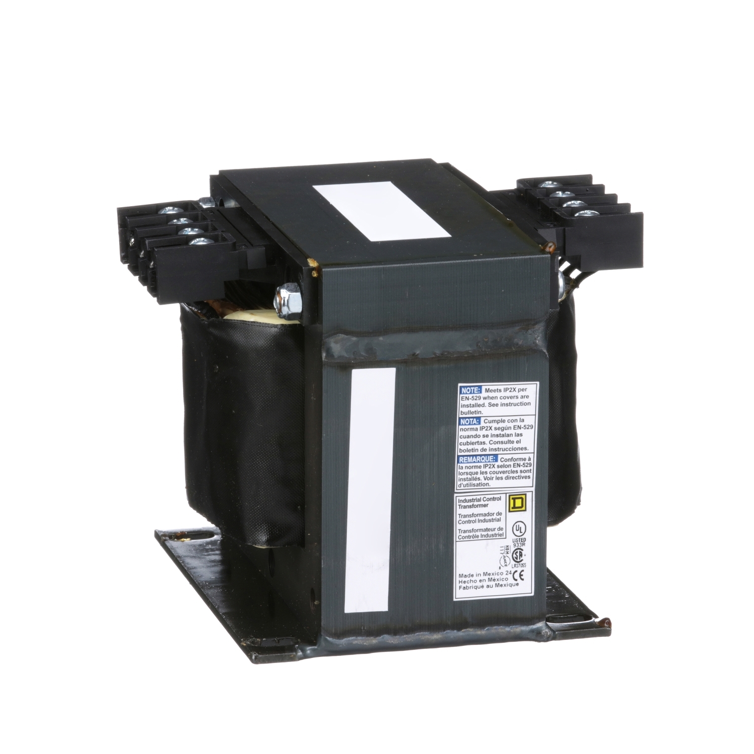 Transformer, Type T, industrial control, 500VA, 1 phase, 217/240/480V primary, 25/120V secondary, 115C rise