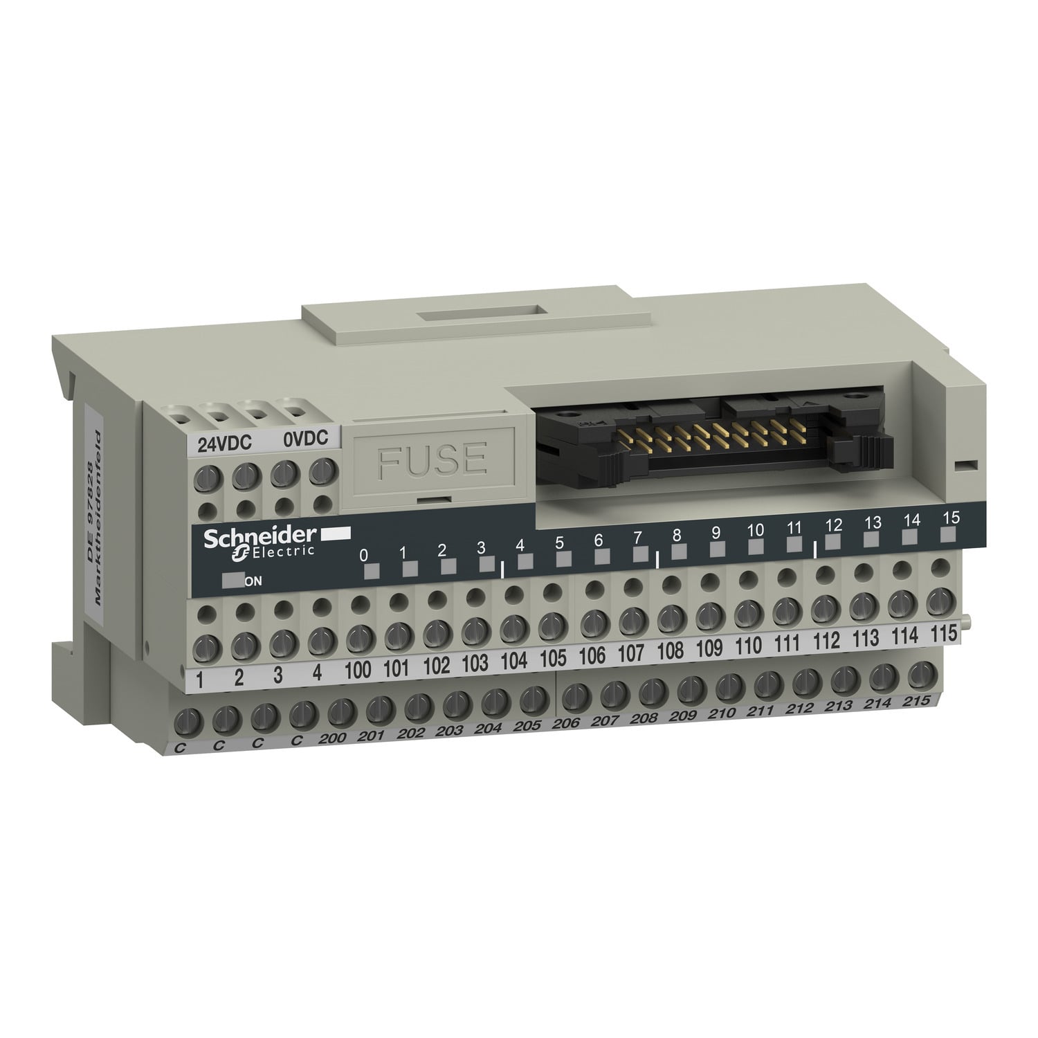 Advantys Telefast ABE7H16C21 Miniature Passive Connection Sub-Base, 32 Terminals, Screw Wire Clamp, Input/Output Function, For Use With Advantys TELEFAST Pre-Wired System