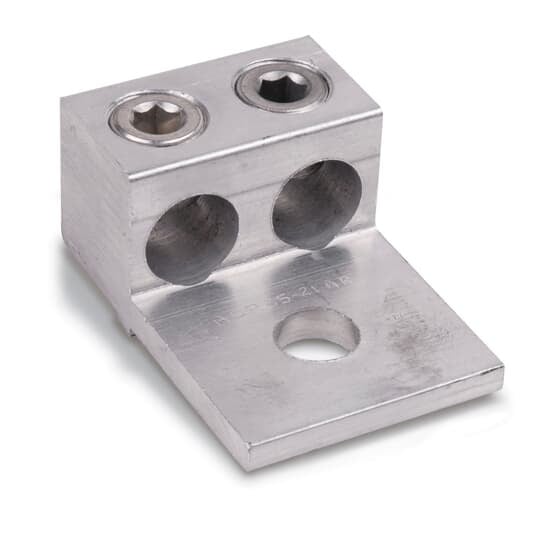 AD-600 Homac 2-Barrel Mechanical Lug Connector, 4 AWG to 600 kcmil Aluminum/Copper Conductor, 1/2 in Stud, Aluminum