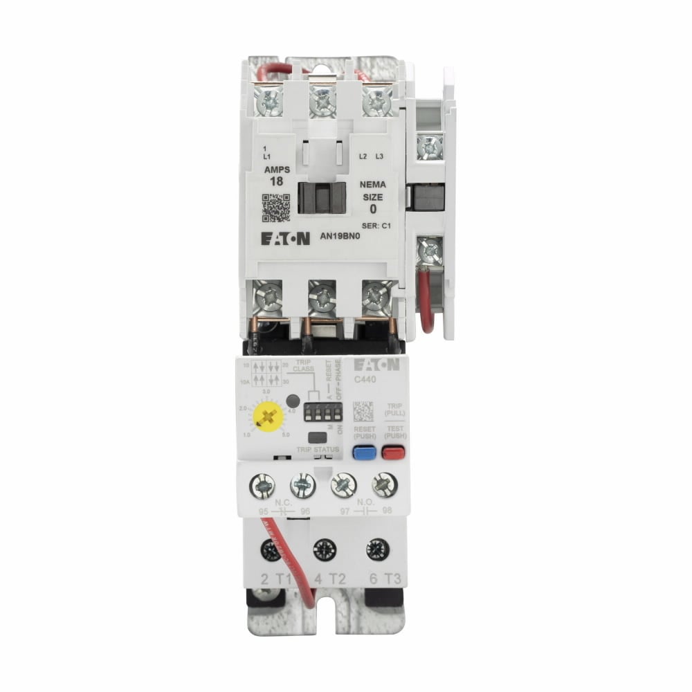 AN19BN0E5E020 Freedom Full Voltage Open NEMA Starter With C440 EOLR Standard Feature Set, SEL Reset, SEL Class (10a, 10, 20, 30), 208 VAC V Coil, Non-Reversing Action, 3 Poles