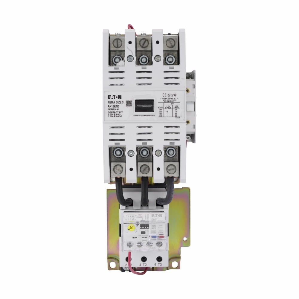 AN19KN0A5G100 Freedom Full Voltage Open NEMA Starter With C440 EOLR Ground Fault Feature Set, SEL Reset and SEL Class (10, 20), 110/120 VAC V Coil, Non-Reversing Action, 3 Poles, NEMA 3 Enclosure