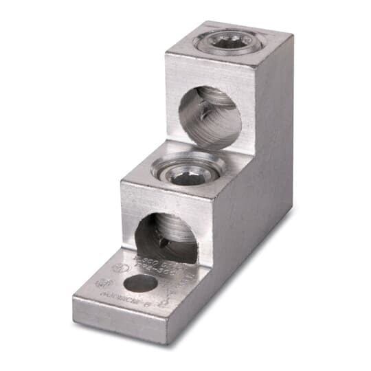 AQ-4-600 Homac 4-Barrel Dual Rated Mechanical Panelboard Lug, 2 AWG to 600 kcmil, 3/8 in Bolt/Stud, 1-3/4 in Hole Spacing