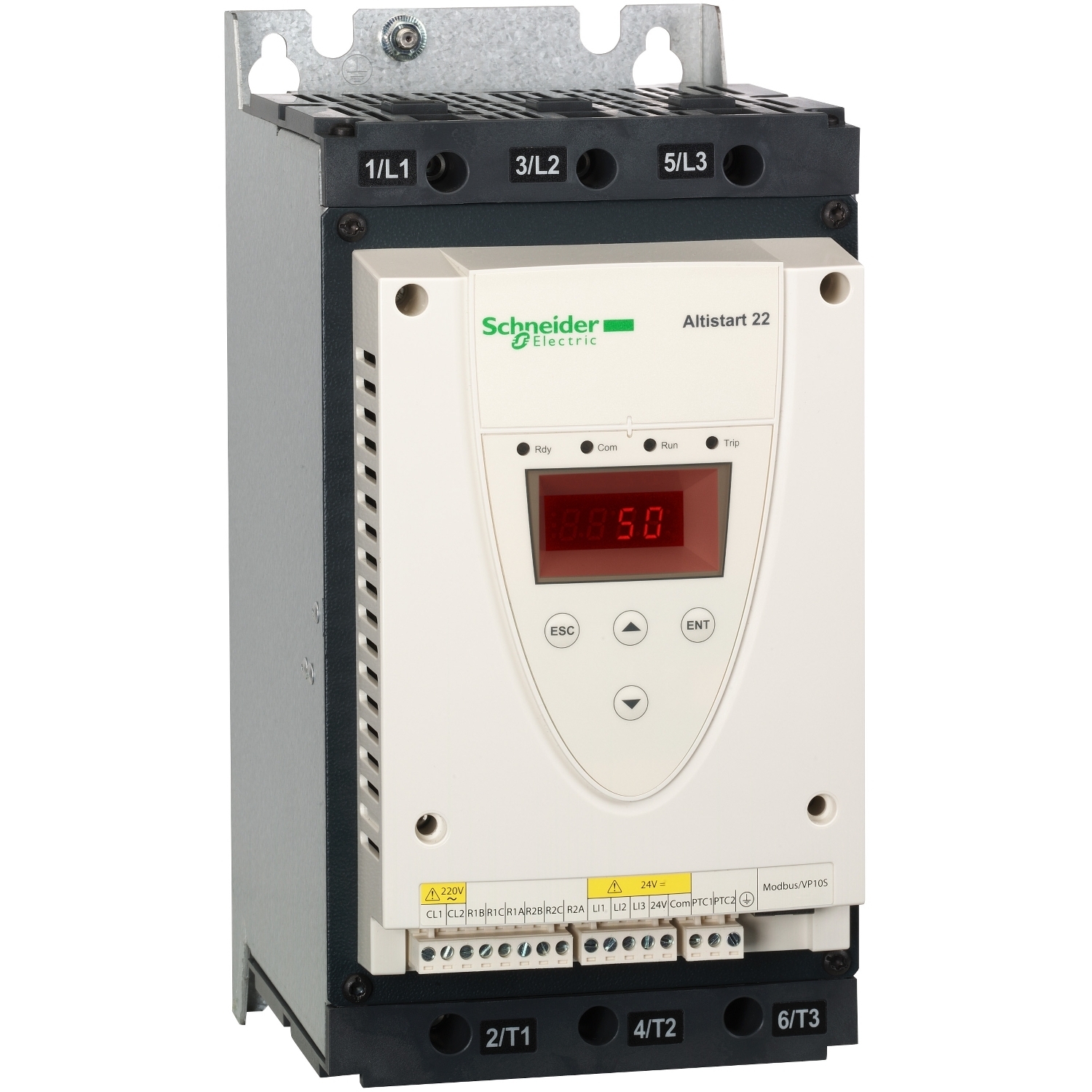 ATS22D62S6 Altistart Integrated Bypass Soft Starter With Heat Sink, 220 VAC V Coil, IP20 Enclosure