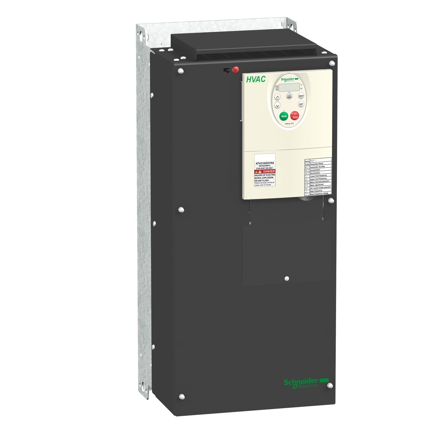 ATV212HD37N4 Altivar 3-Phase AC Variable Speed Drive With Heat Sink, 400/480 V AC, 79 A, 50 hp, 240 mm W x 240 mm D