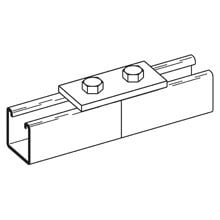 B129PAZN Pre-Assembled Splice Plate, 2 Holes, 3-1/2 in L x 1/4 in THK, Steel