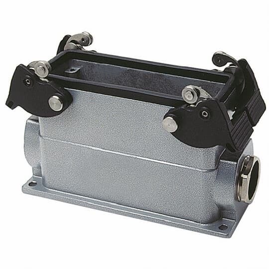BB024EH100MV Pos-E-Kon Double Lever Locking Box Base, 1 x 1 in NPT Entry, Surface Mount, Die Cast Aluminum Alloy