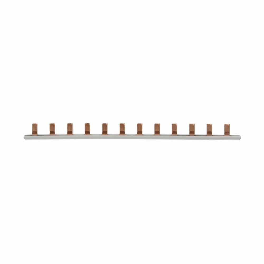 BB1P100M12 1-Phase 12-Pin Modular Combination Busbar With Assembled End Cap, For Use With PV Series Class J/CC/Supplemental Non-Indicating Fuse, 100 V DC, 100 A