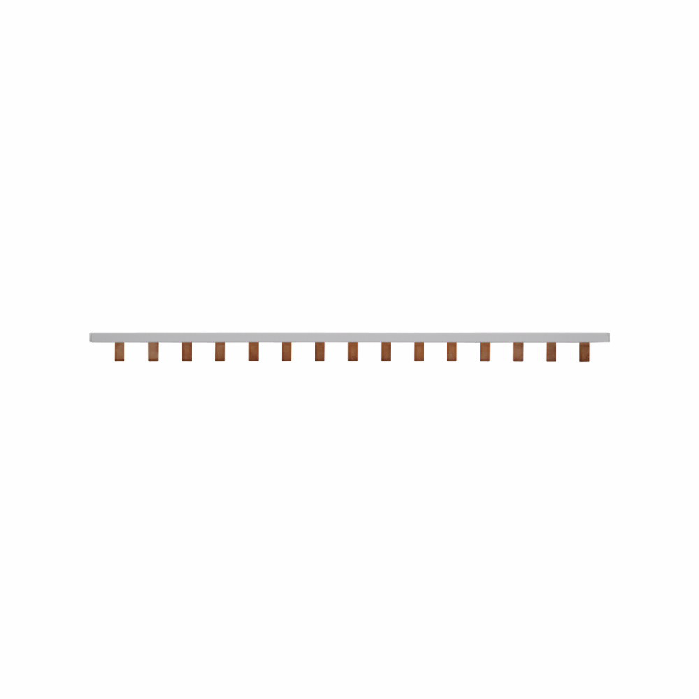 BB1P100M15 1-Phase 15-Pin Modular Combination Busbar With Assembled End Cap, For Use With PV Series Class J/CC/Supplemental Non-Indicating Fuse, 100 V DC, 100 A