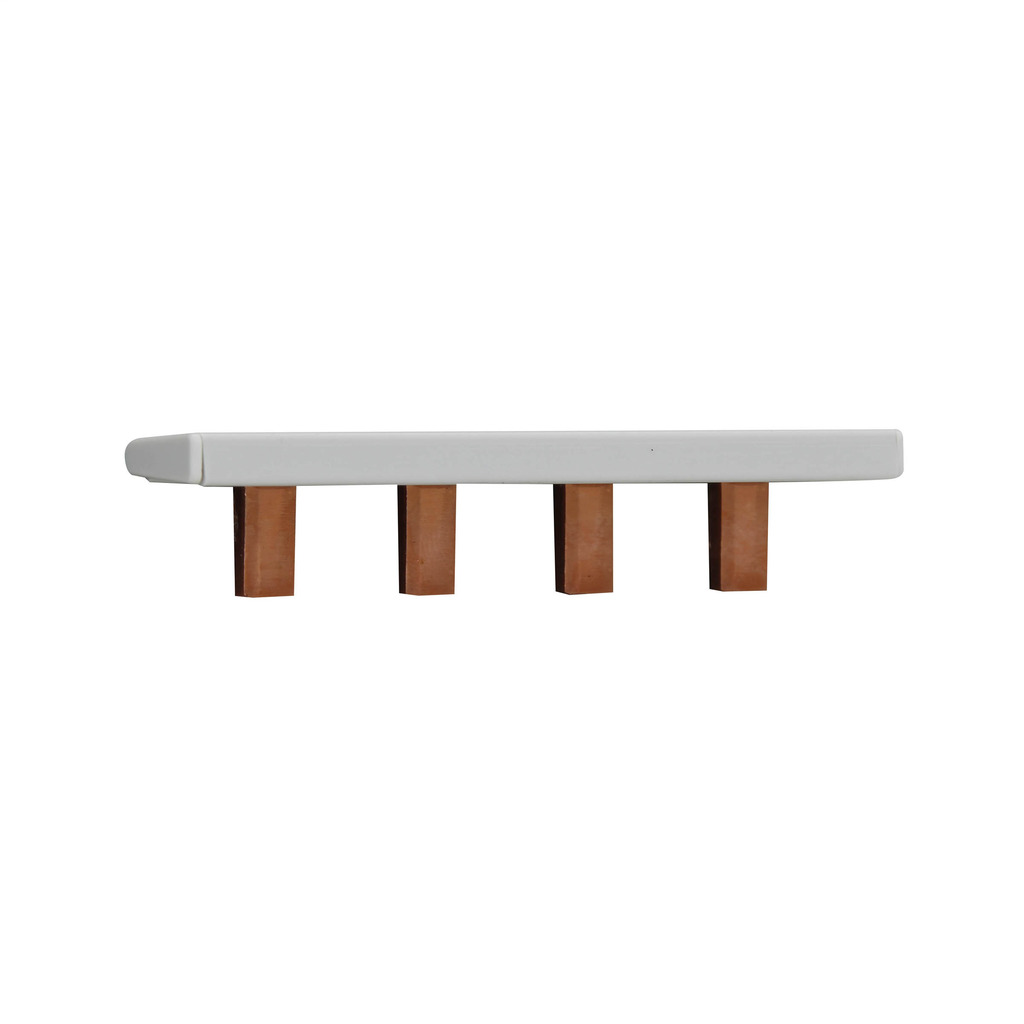 BB1P100M6 6-Pin Single Phase Non-Indicating Modular Combo Class J Busbar With Assembled End Cap, 1 kV DC