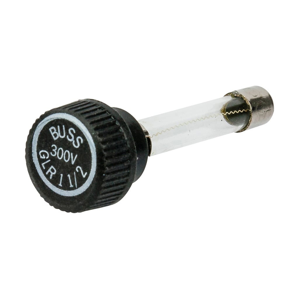 BK/GLR-1-1/2 GLR Fast Acting Small Dimension Supplemental In-Line Fuse, 1.5 A, 300 V AC, 10 kA Interrupt, Cylindrical Body