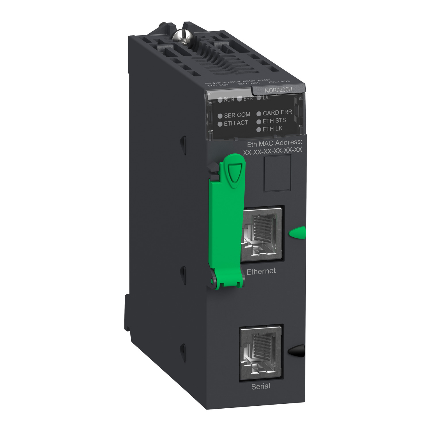 BMXNOR0200H Modicon X80 Standard Format Ethernet/Serial RTU Module, 24 V DC, 95 mA, 10/100 Mbps Communication