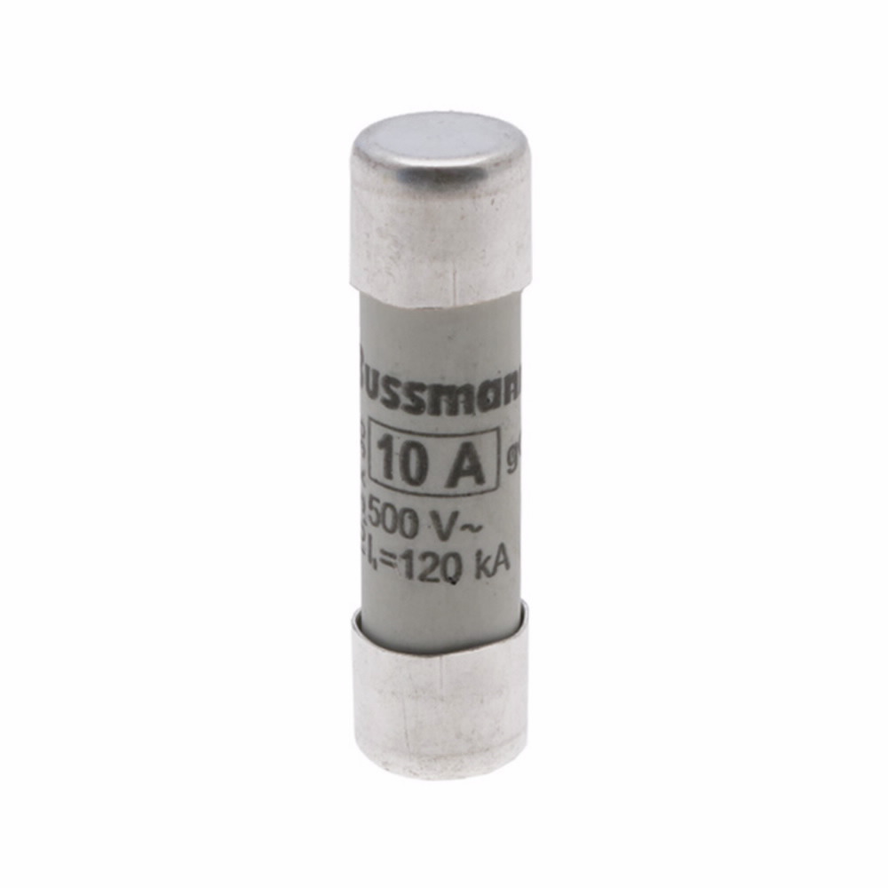 C10G10 Cylindrical Low Voltage Fuse, 10 A, 500 V AC, 120 kA Interrupt, Class: GL/GG/C, Cylindrical Body