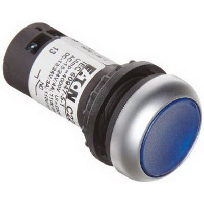 C22-DL-B-K10-120 RMQ C22 Compact Illuminated Pushbutton, 22.5 mm, 1NO Contact, Flush Operator, Blue
