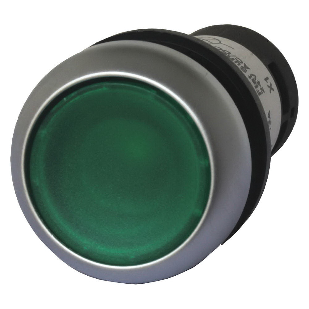 C22-DL-G-K10-120 RMQ C22 Compact Illuminated Pushbutton, 22.5 mm, 1NO Contact, Flush Operator, Green