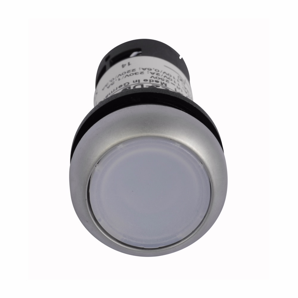 C22-DL-W-K10-24 RMQ C22 Compact Illuminated Pushbutton, 22.5 mm, 1NO Contact, Flush Operator, White