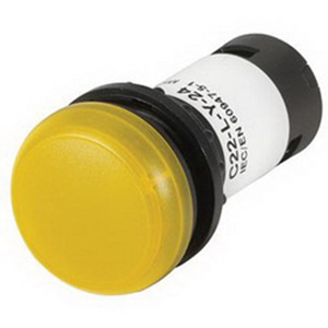 C22-L-Y-230 Compact Illuminated Pushbutton Indicating Light, 230 V AC, Round Lens