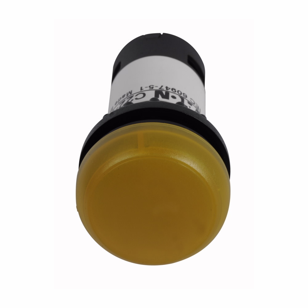 C22-L-Y-24 Compact Illuminated Pushbutton Indicating Light, 24 V AC/DC, Round Lens