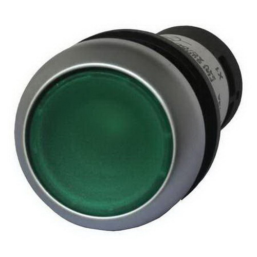C22S-DL-G-K10-24 RMQ C22 Compact Illuminated Pushbutton, 22.5 mm, 1NO Contact, Flush Operator, Green
