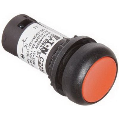 C22S-D-R-K01 RMQ C22 Compact Non-Illuminated Pushbutton, 22.5 mm, 1NC Contact, Red