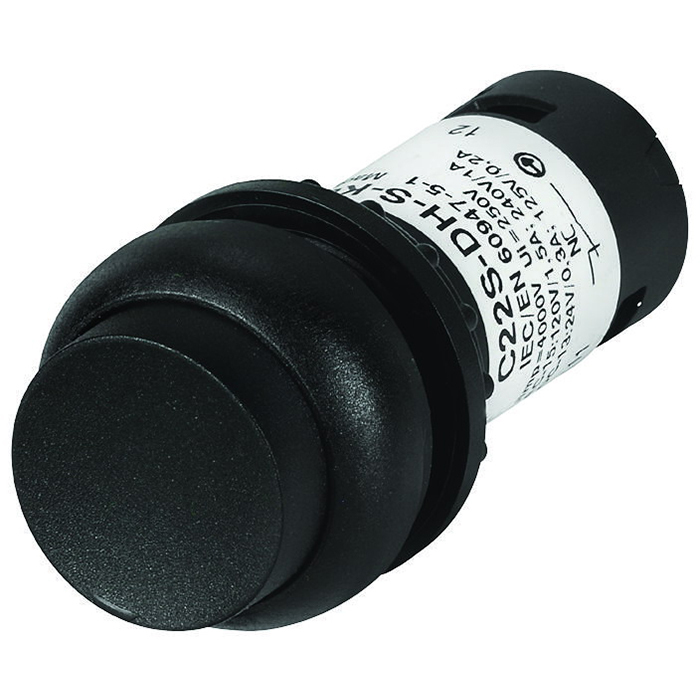 C22S-D-S-K01 RMQ C22 Compact Non-Illuminated Pushbutton, 22.5 mm, 1NC Contact, Black