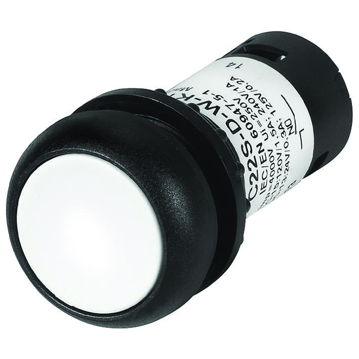C22S-D-W-K10 RMQ C22 Compact Non-Illuminated Pushbutton, 22.5 mm, 1NO Contact, White