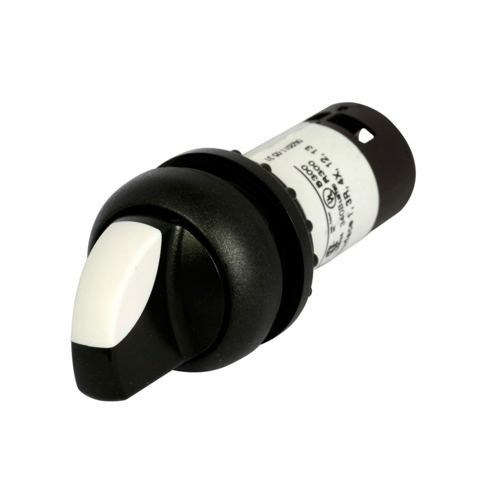 C22S-WK3-K20 C22 Compact Heavy Duty Non-Illuminated Selector Switch, 22.5 mm, 2NO Contact, Black/White