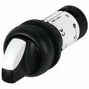 C22S-WRKV-K11 Compact Heavy Duty Non-Illuminated Selector Switch, 22.5 mm, 1NO-1NC Contact, Black/White