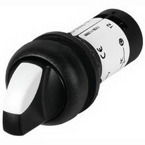 C22S-WRKV-K20 C22 Compact Heavy Duty Non-Illuminated Selector Switch, 22.5 mm, 2NO Contact, Black/White