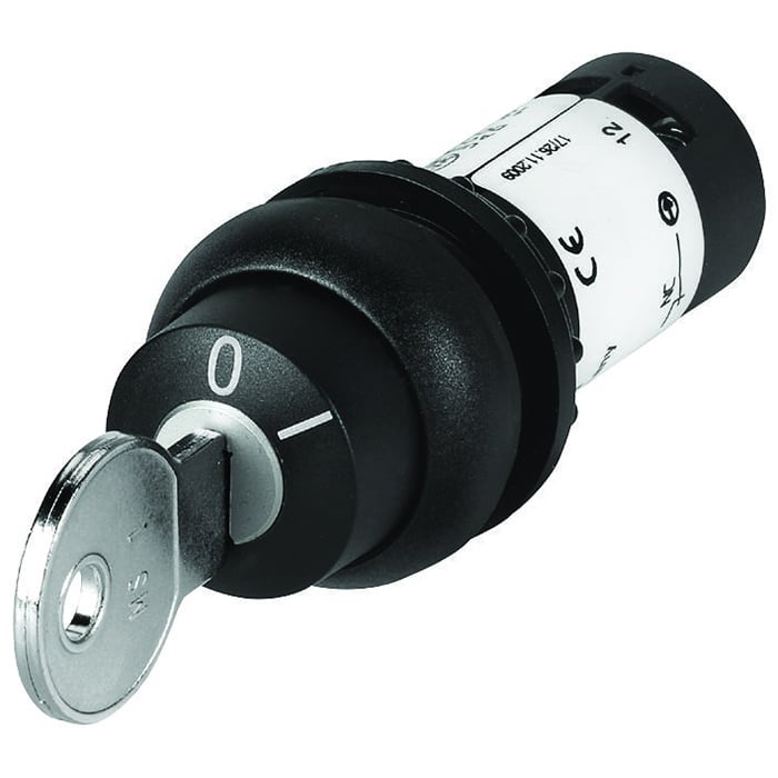 C22S-WRS-MS1-A1-K11 Compact Heavy Duty Non-Illuminated Selector Switch, 22.5 mm, 1NO-1NC Contact, Black