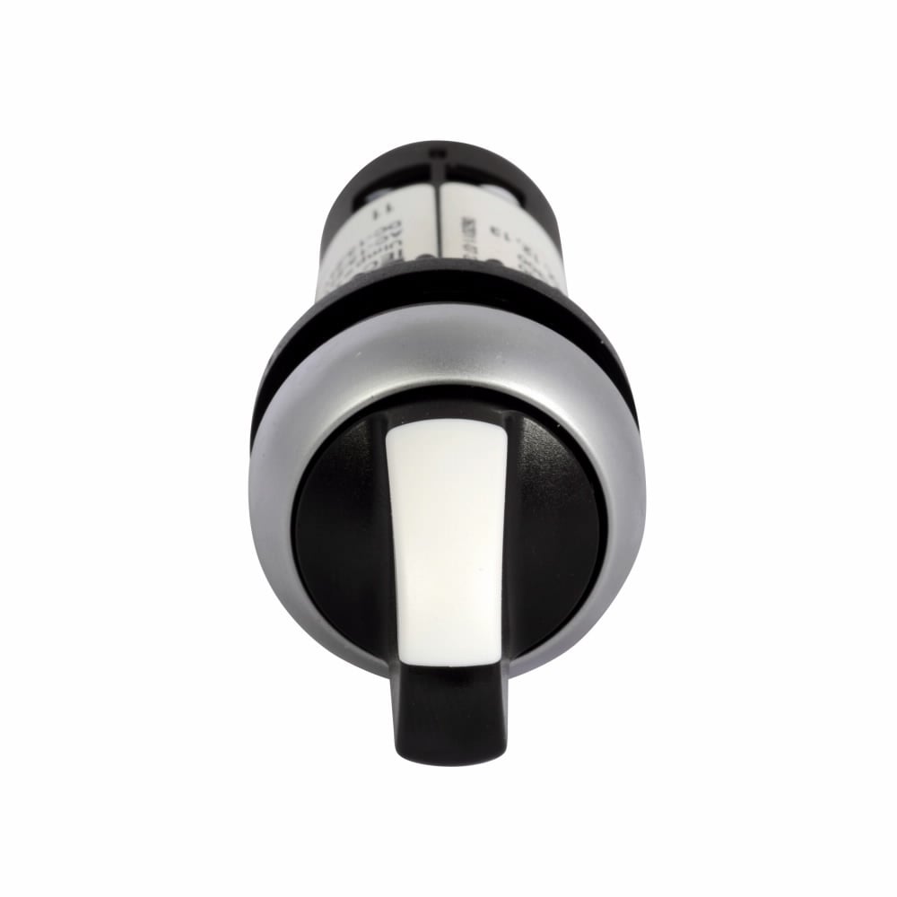 C22-WRK-K10 C22 Compact Non-Illuminated Pushbutton Selector Switch With Clutch, 22.5 mm, 1NO Contact, Black/White