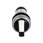 Eaton C22 compact pushbutton, C22, 22.5 mm Compact Pushbutton Selector Switch, Non-Illuminated, Knob, Button: Black Bezel, Maintained, 40?, Button: Button: Black/White, 1NO, 2-position