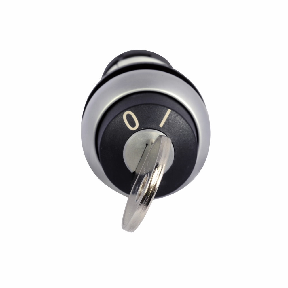 C22-WRS-MS1-K10 C22 Compact Non-Illuminated Selector Switch, 22.5 mm, 1NO Contact, Black/Silver