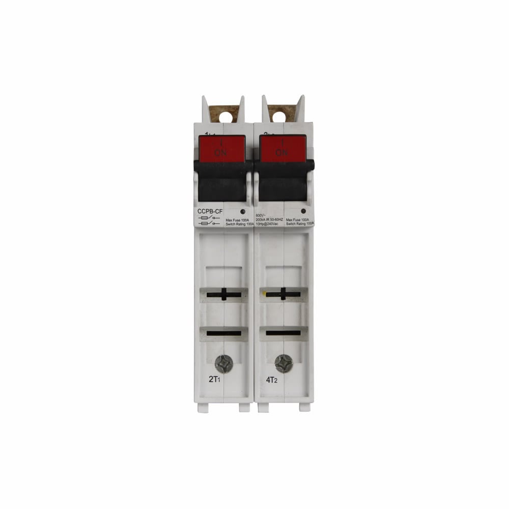 CCPB-2-70CF CUBEFuse Finger Safe Fusible Disconnect Lock-On Provision Compact Circuit Protector Base, 600 VAC, 70 A, 2 Poles, Class CF Fuse, 18 to 4 AWG Wire