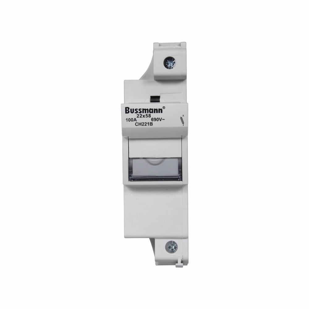 CH221B Cylindrical Modular Fuse Holder, 600 VAC/VDC, 100 A, 9.5 W Power Rating, 14 to 1 AWG Wire, 1 Pole