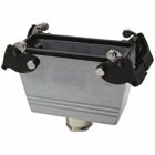 Double lever locking inline coupler hood with top entry, 24 contacts, NPT entry - 1 Inch  x 1 Inch
