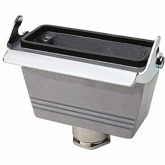 CH924MV Pos-E-Kon B Series Single Lever Locking In-Line Coupler Hood, Top 1 x 1 in NPT Entry, Die Cast Aluminum