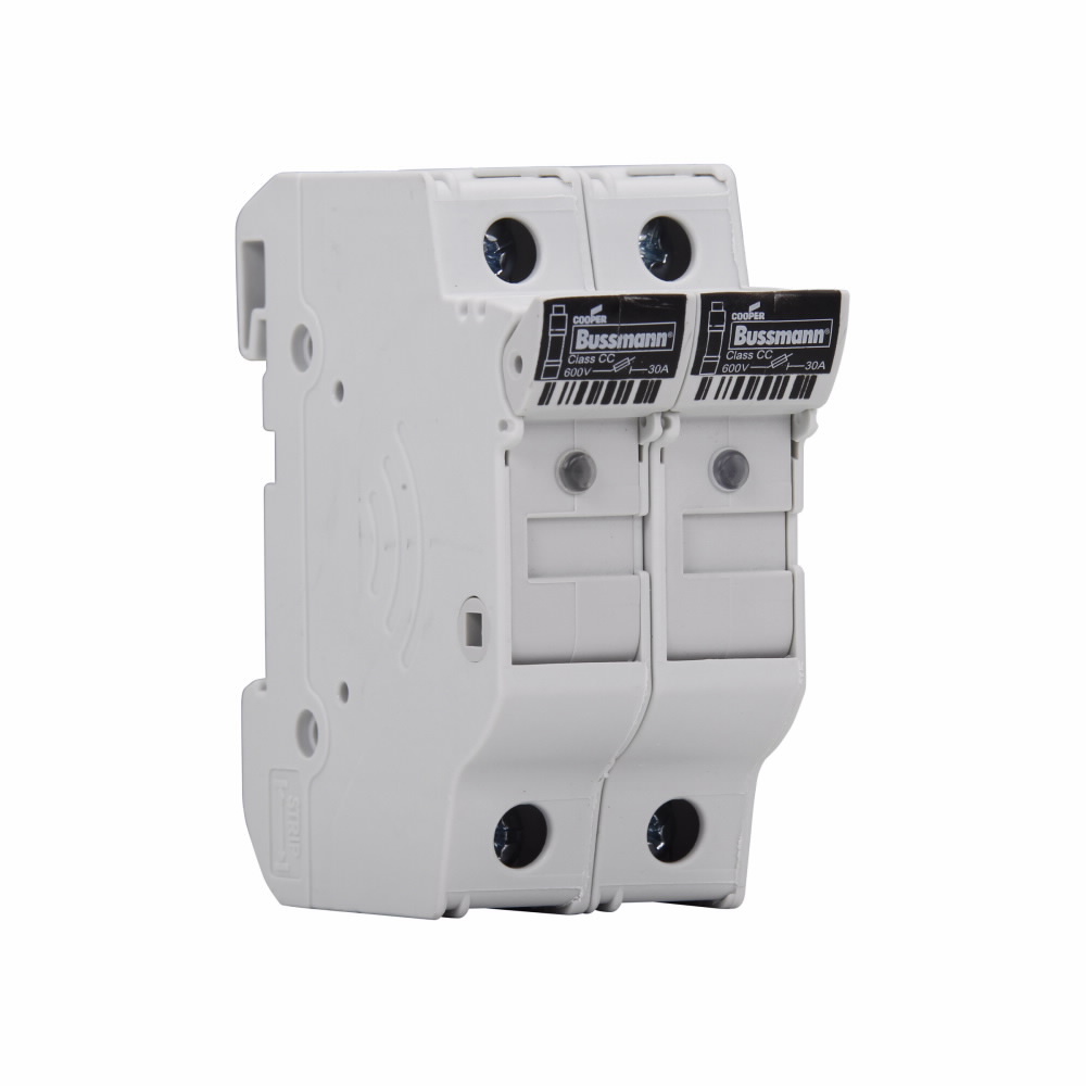 CHCC2DIU Finger Safe Modular Fuse Holder With LED Indicator, 48 V DC, 30 A, 18 to 4 AWG Wire, 2 Poles