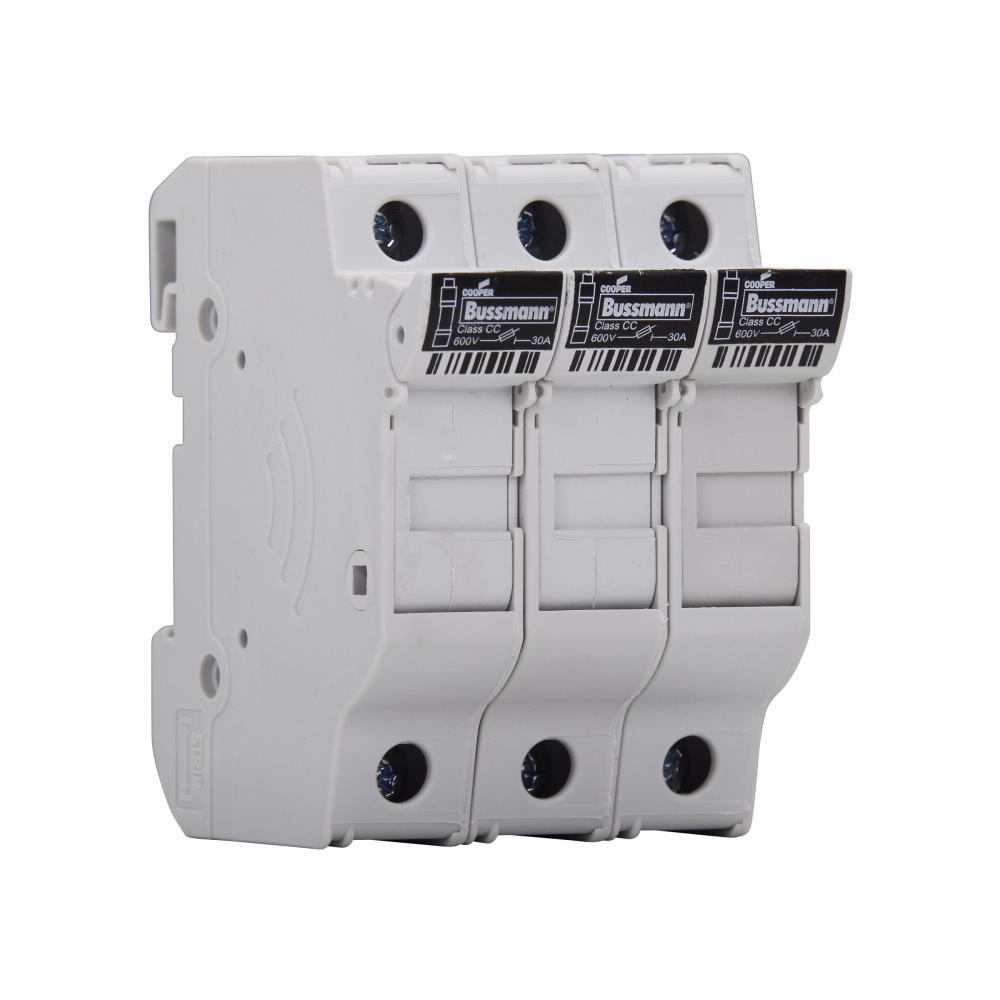 CHCC3DU Modular Fuse Holder, 48 V DC, 30 A, Class: CC, 18 to 4 AWG Wire, 3 Poles
