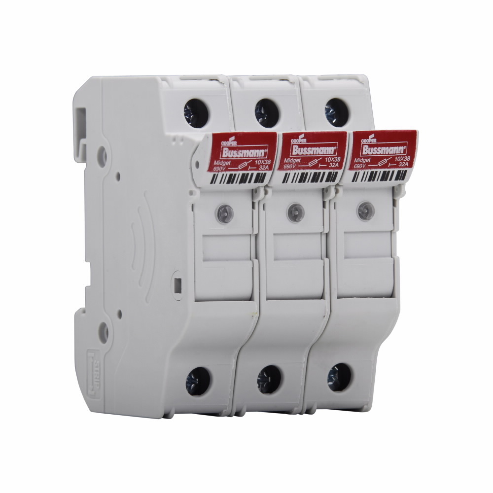 CHM3DIU Modular Fuse Holder With Indicator, 600/690 V, 30/32 A, Class: Midget, 18 to 4 AWG Wire, 3 Poles
