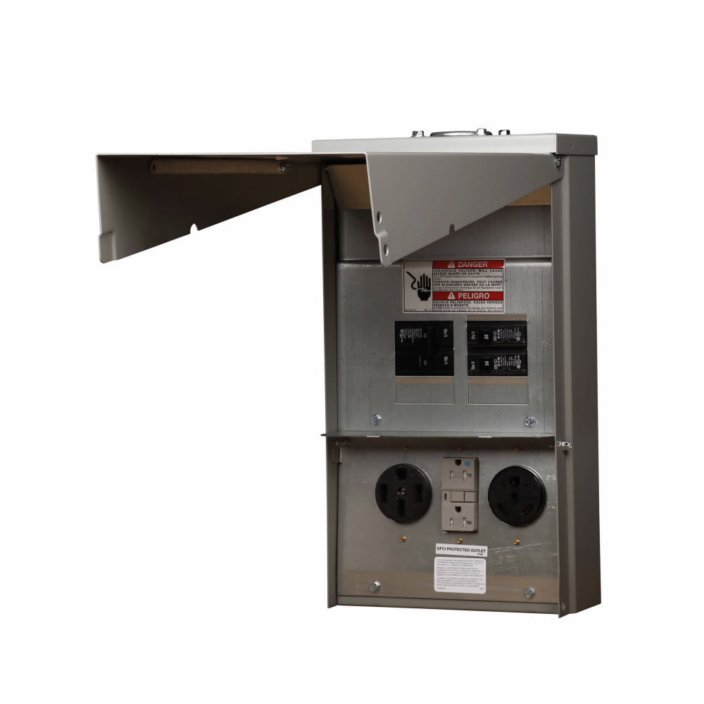 CHU1N9NS 4-Circuit Unmetered Power Outlet Pedestal, 125/250 V AC, 20/50 A, NEMA 3R Enclosure