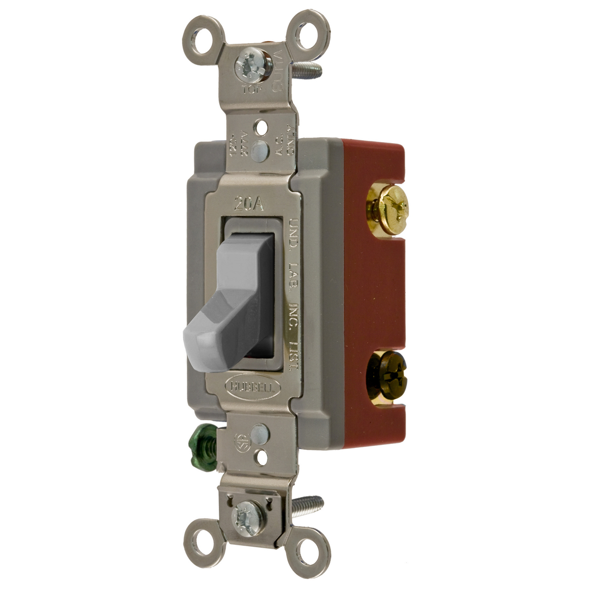 CS1224GYU Construction 4-Way 2-Position Heavy Duty Specification/Commercial Grade Standard Toggle Switch, 120/277 V, 20 A, 5540 W Power Rating, 2-Position Contact