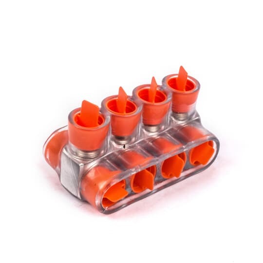 CSB-2/0-4 Homac 2-Way 4-Outlet Dual Rated Encapsulated Multi-Tap Cable Block, Stranded Aluminum/Copper Conductor, Aluminum