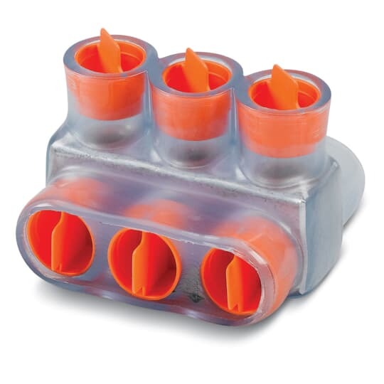 CSB-250-3 Homac 2-Way 3-Outlet Dual Rated Encapsulated Multi-Tap Cable Block, Stranded Aluminum/Copper Conductor, Aluminum