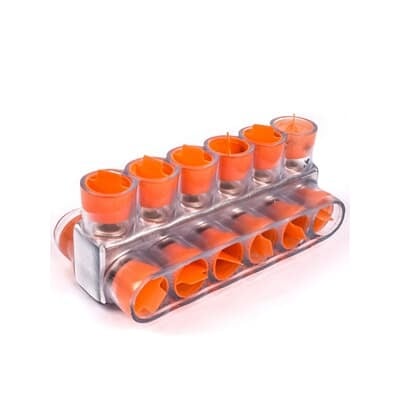CSB-350-6 Homac 2-Way 6-Outlet Dual Rated Encapsulated Multi-Tap Cable Block, Stranded Aluminum/Copper Conductor, Aluminum