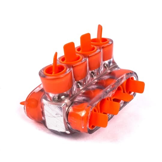 CSB-4-4 Homac 2-Way 4-Outlet Dual Rated Encapsulated Multi-Tap Cable Block, Stranded Aluminum/Copper Conductor, Aluminum
