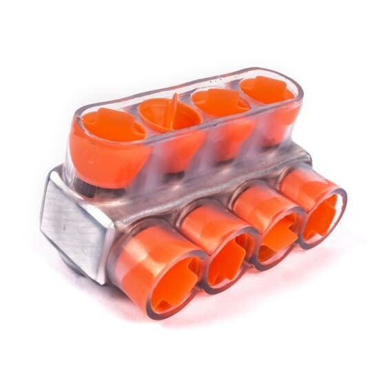 CSB-500-4-S Homac 1-Way 4-Outlet Dual Rated Encapsulated Multi-Tap Cable Block, Stranded Aluminum/Copper Conductor, Aluminum