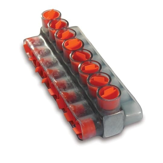 CSB-500-6 Homac 2-Way 6-Outlet Dual Rated Encapsulated Multi-Tap Cable Block, Stranded Aluminum/Copper Conductor, Aluminum