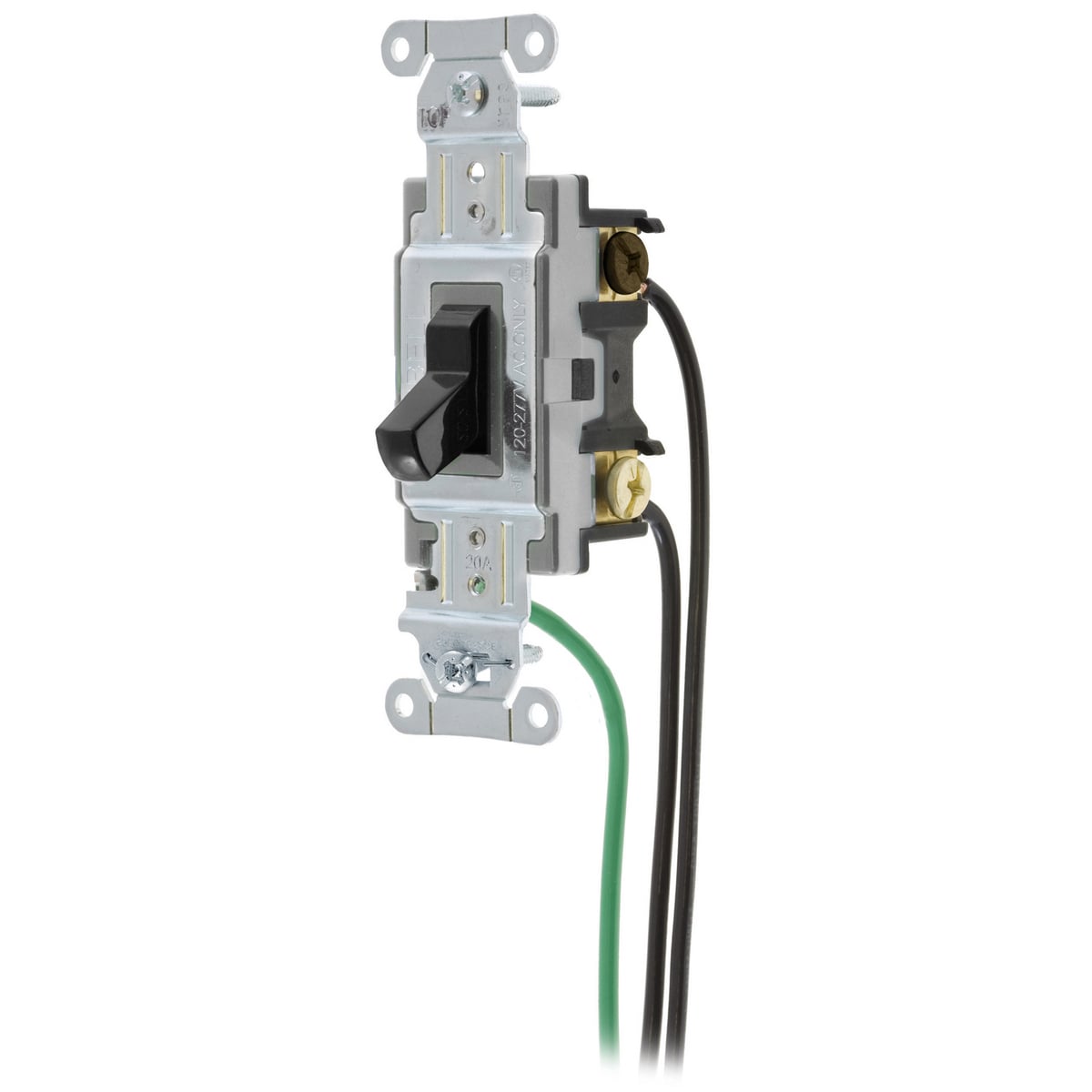 CSL420BK 4-Way 2-Position Specification/Commercial Grade Standard Toggle Switch With 8 in 12 AWG THHN Cable, 120 to 277 VAC, 20 A, 5540 W Power Rating, 2-Position Contact