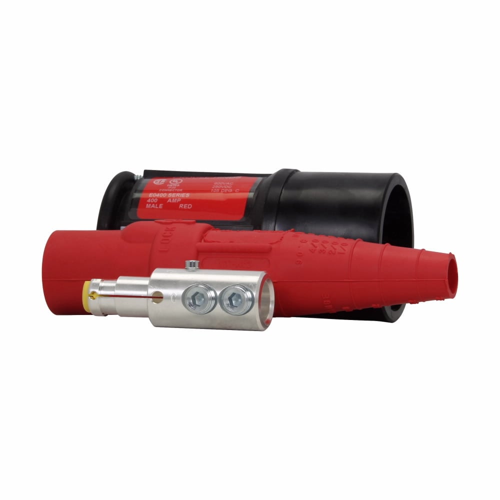 E0400-181 Cam-Lok 1-Pole Male Plug, 600 VAC/VDC, 400 A, 3/0 to 4/0 AWG Wire, Double Setscrew Connection