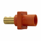 Eaton Crouse-Hinds series Cam-Lok J Series E1016 insulated receptacle, Up to 400A continuous, 1/0-4/0 AWG, Yellow, Double set screw, Male, Thermoplastic elastomer (TPE), 600 Vac/dc